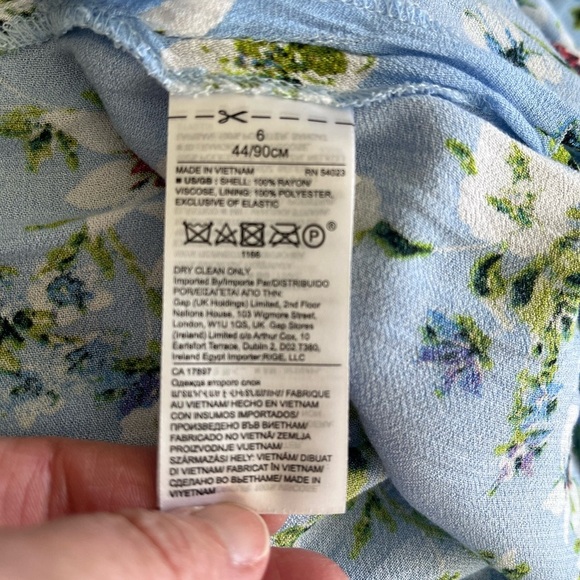 Banana Republic Floral Maxi Dress Size 6 Light Blue Summer Cocktail ECOVERO - Picture 9 of 11